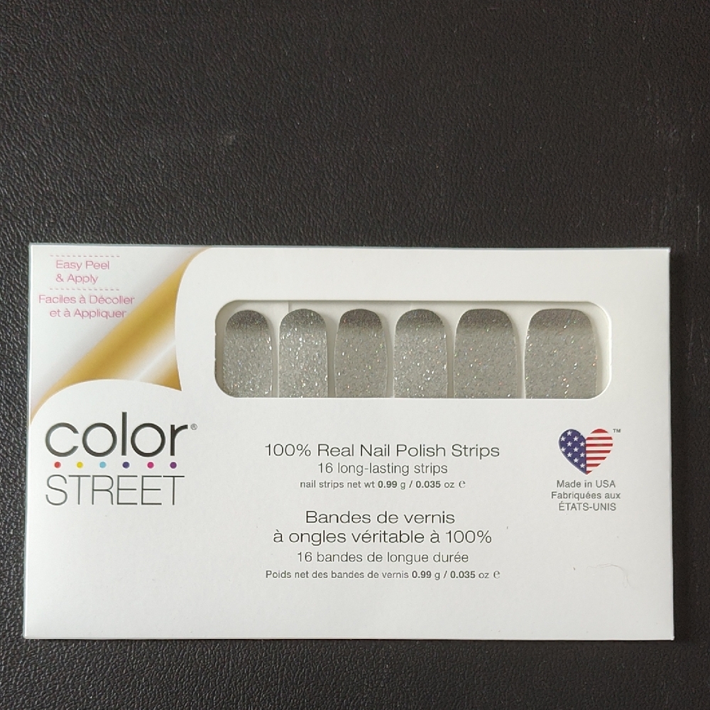 Color Street Glittering Silver Nail Strips